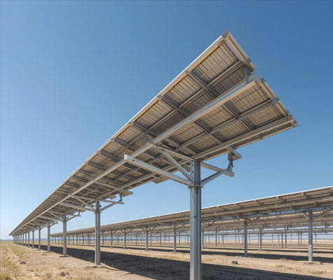 Fixed type ground mounting structure for solar power plants