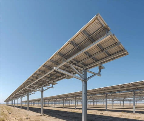 Fixed type ground mounting structure for solar power plants