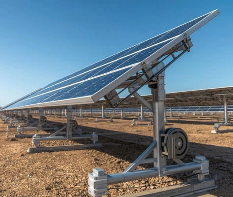 Seasonal tilt ground mounting structure with adjustable solar panel angle