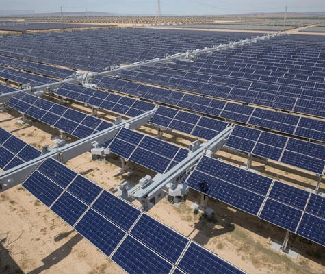Single axis solar tracker system for utility scale solar plants